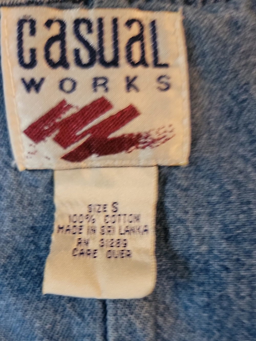 Casual Works vintage-style button-front denim dress - Light Blue Size Small A-22 - Picture 2 of 3
